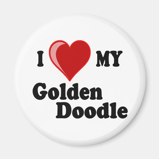 I Liebe (Herz) Mein Goldener Doodle Hund Magnet (Vorne)