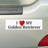 I Liebe (Herz) mein goldener Retriever-Hund Autoaufkleber (On Car)