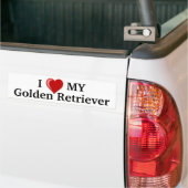 I Liebe (Herz) mein goldener Retriever-Hund Autoaufkleber (On Truck)