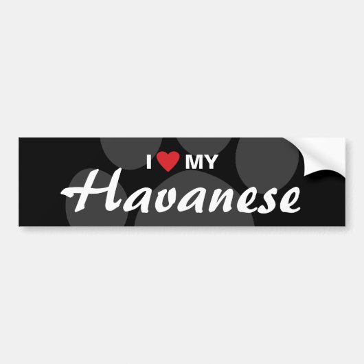 I Liebe (Herz) mein Havanese Autoaufkleber (Vorne)