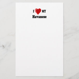I Liebe (Herz) mein Havanese Hund Briefpapier