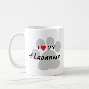 I Liebe (Herz) mein Havanese Pawprint Kaffeetasse
