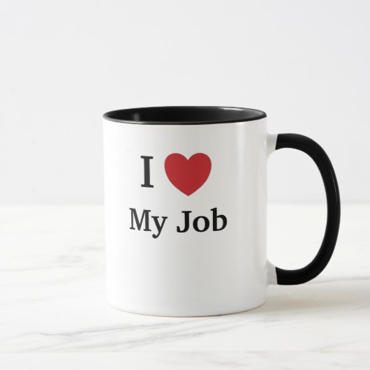 I Liebe (Herz) mein Job - lustige Gründe warum! Tasse (Rechts)