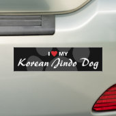 I Liebe (Herz) mein koreanischer Jindo Hund Autoaufkleber (Auf Auto)