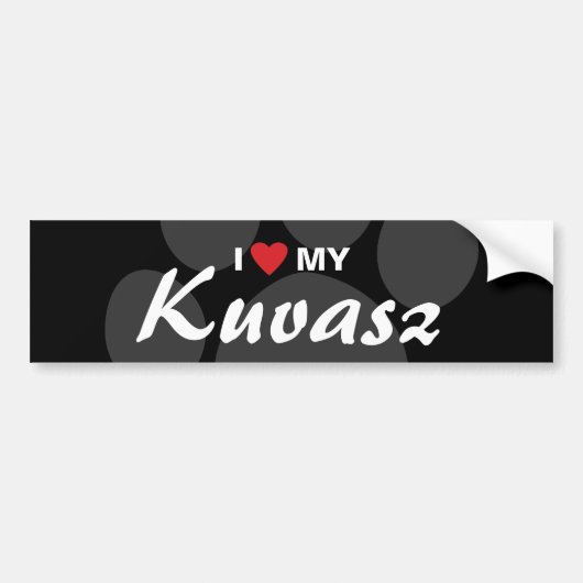 I Liebe (Herz) mein Kuvasz Autoaufkleber (Vorne)