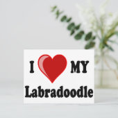 I Liebe (Herz) Mein Labradoodle Hund Postkarte (Stehend Vorderseite)
