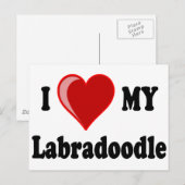 I Liebe (Herz) Mein Labradoodle Hund Postkarte (Vorne/Hinten)