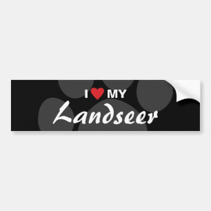 I Liebe (Herz) mein Landseer Autoaufkleber