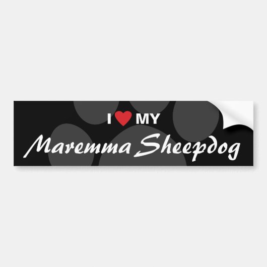 I Liebe (Herz) mein Maremma Schäferhund Autoaufkleber (Vorne)