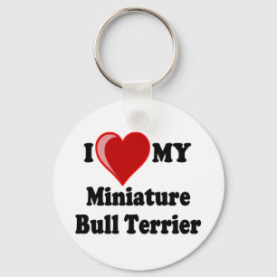I Liebe (Herz) mein Miniaturstier-Terrier-Hund Schlüsselanhänger