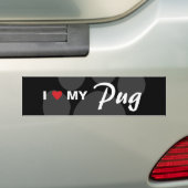 I Liebe (Herz) mein Mops Autoaufkleber (Auf Auto)
