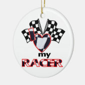 I Liebe (Herz) mein Racer Keramik Ornament (Links)