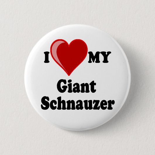 I Liebe (Herz) mein riesiger Schnauzer-Hund Button (Vorderseite)
