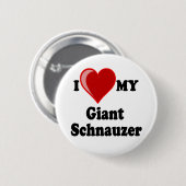 I Liebe (Herz) mein riesiger Schnauzer-Hund Button (Vorne & Hinten)
