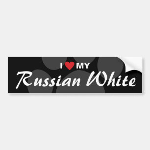 I Liebe (Herz) mein russisches Weiß Autoaufkleber