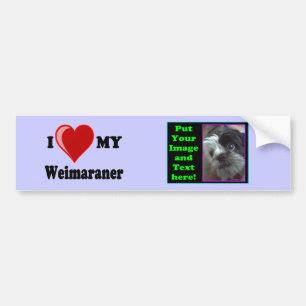 I Liebe (Herz) mein Weimaraner Hund Autoaufkleber