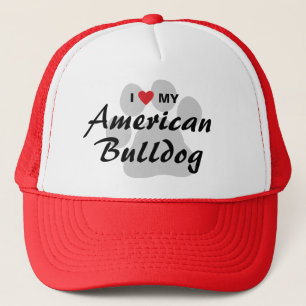I Liebe (Herz) meine amerikanische Bulldogge Truckerkappe