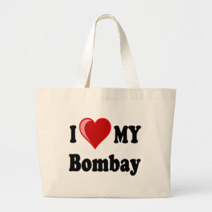 I Liebe (Herz) meine Bombay-Katze Jumbo Stoffbeutel
