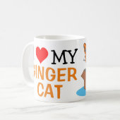 I Liebe (Herz) MEINE GINGER CAT Niedliche Katze in Kaffeetasse (Vorderseite Links)