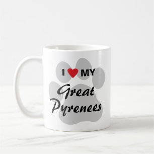 I Liebe (Herz) meine großen Pyrenäen Kaffeetasse