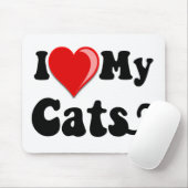 I Liebe (Herz) meine Katzen Mousepad (Mit Mouse)