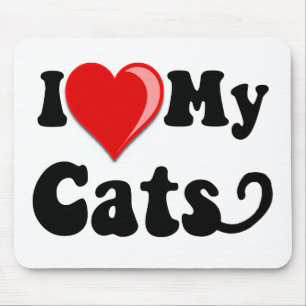 I Liebe (Herz) meine Katzen Mousepad
