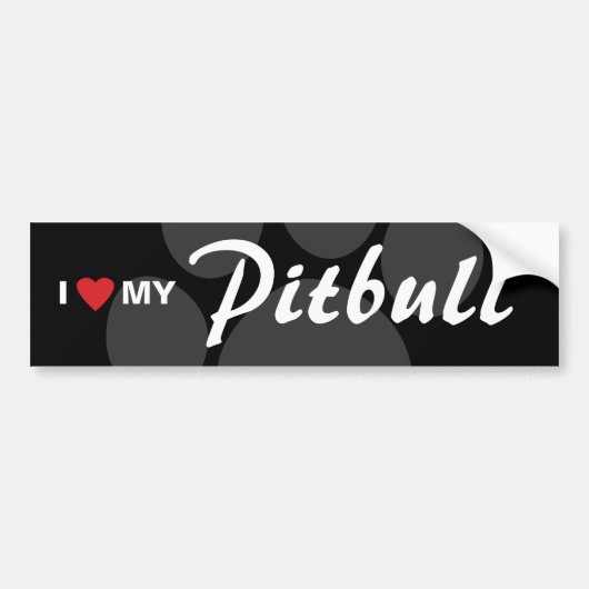I Liebe (Herz) meine Pitbull Zucht Autoaufkleber (Vorne)