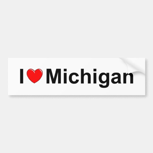 I Liebe (Herz) Michigan Autoaufkleber (Vorne)