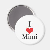 I Liebe (Herz) Mimi Magnet (Vorderseite/Rückseite)