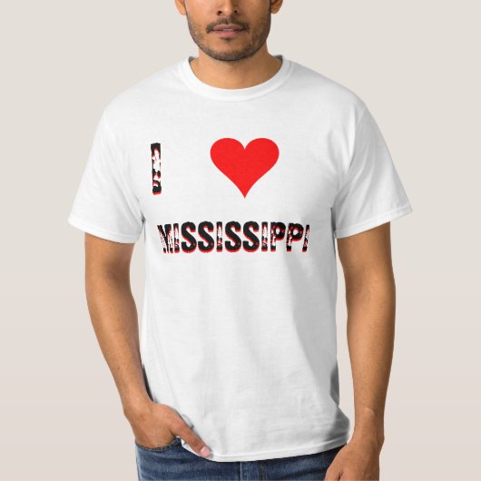 I LIEBE (HERZ) MISSISSIPPI T-Shirt (Vorderseite)