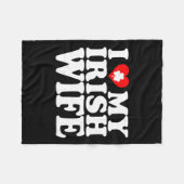 I Liebe Herz My Irish Ehefrau St Patricks Day Fleecedecke (Vorderseite (Horizontal))