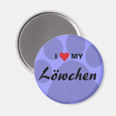 I Liebe (Herz) My Lowchen Pawprint Magnet (Vorderseite/Rückseite)