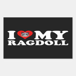 I Liebe (Herz) My Ragdoll Rechteckiger Aufkleber