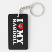 I Liebe (Herz) My Ragdoll Schlüsselanhänger (Rückseite)