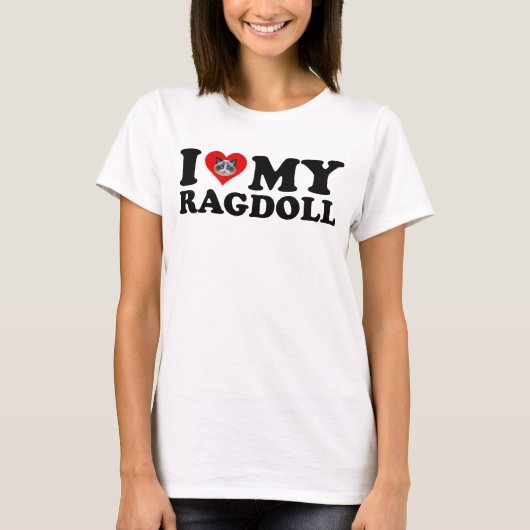 I Liebe (Herz) My Ragdoll T-Shirt (Vorderseite)