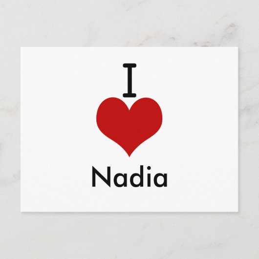 I Liebe (Herz) Nadia Postkarte (Vorderseite)