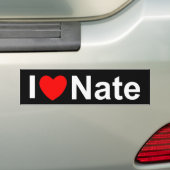 I Liebe (Herz) Nate Autoaufkleber (Auf Auto)