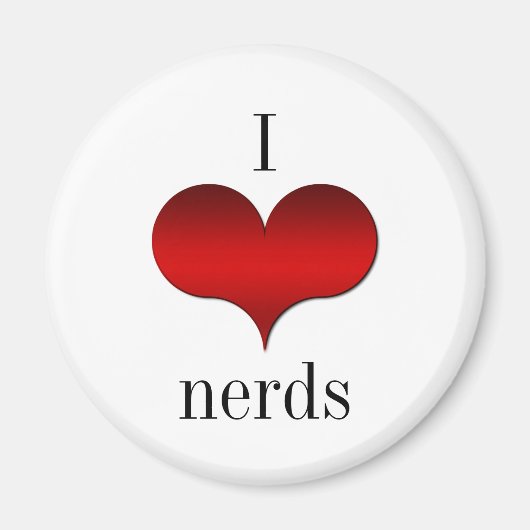 I Liebe (Herz) Nerd Magnet (Vorne)