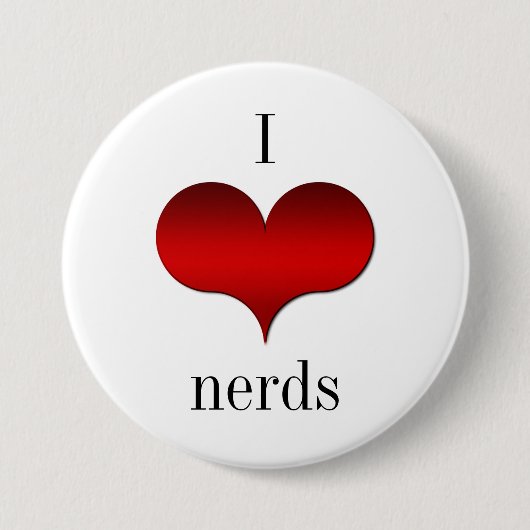 I Liebe (Herz) Nerd Schaltfläche Button (Vorderseite)