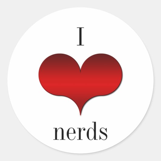 I Liebe (Herz) Nerd Stickers (Vorderseite)