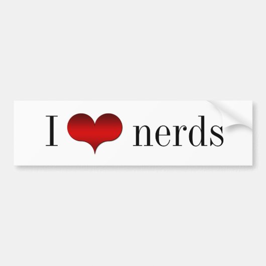 I Liebe (Herz) Nerds Autoaufkleber (Vorne)