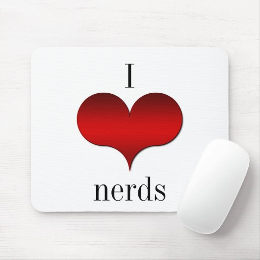 I Liebe (Herz) Nerds Mousepad (Mit Mouse)