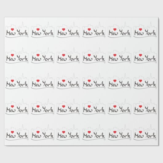 I Liebe (Herz) New York, New York Geschenkpapier (Flach)