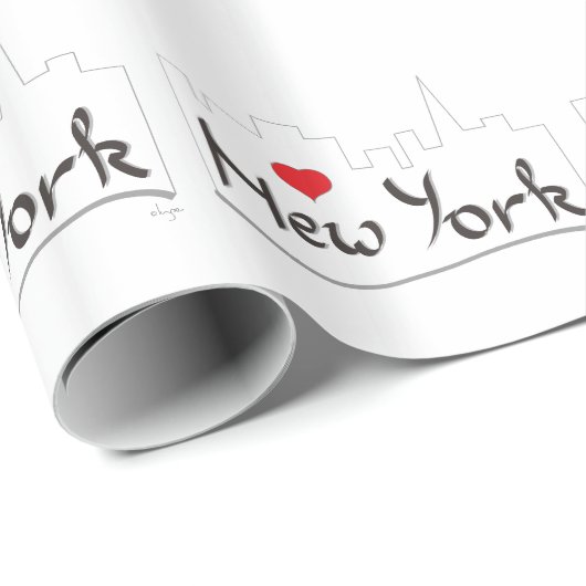I Liebe (Herz) New York, New York Geschenkpapier (Rolleneckpunkt)