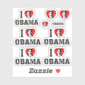I Liebe Herz Obama Contut Cut Set Aufkleber (Blatt)