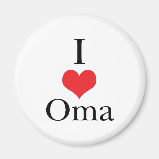 I Liebe (Herz) Oma Magnet (Vorne)