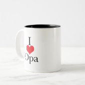 I Liebe (Herz) Opa Zweifarbige Tasse (Vorderseite Links)