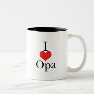 I Liebe (Herz) Opa Zweifarbige Tasse