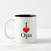 I Liebe (Herz) Opa Zweifarbige Tasse (Links)