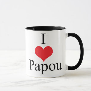 I Liebe (Herz) Papou Tasse